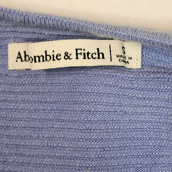 Abercrombie & Fitch Scuba Cross-Back Elevated Ribbed Knit Dress Small Light Blue - Picture 7 of 7